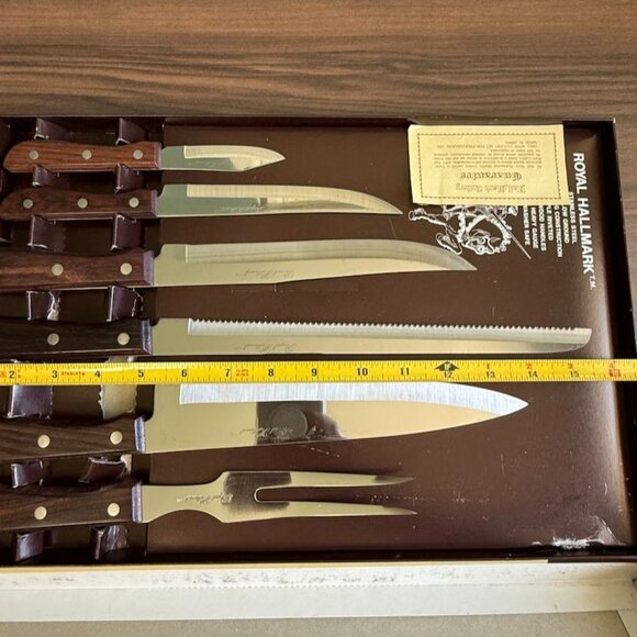 Vintage Royal Hallmark Professional Stainless Steel Cutlery Set 7-Piece Knives F - Picture 3 of 11